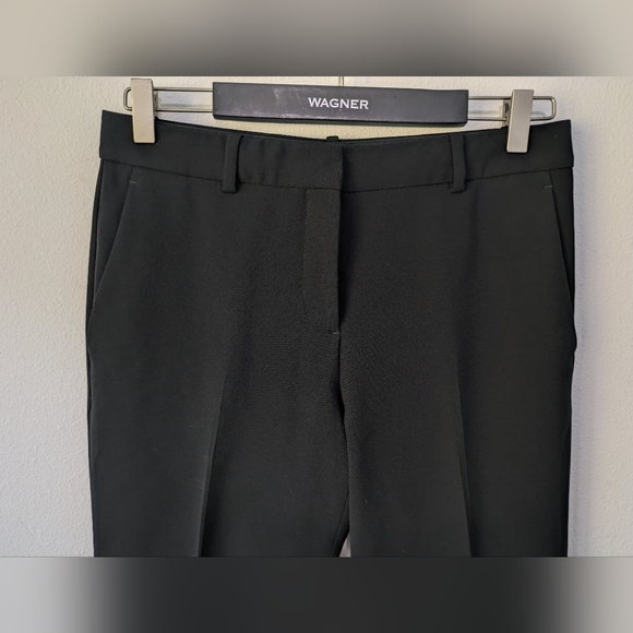 Theory Treeca 2b Modern Crepe Straight Pants Suit Black Size 2 Length 28" EUC - Picture 4 of 14